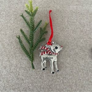 Hallmark Ornament ‘Khloe’ Deer with Candy Cane Scarf